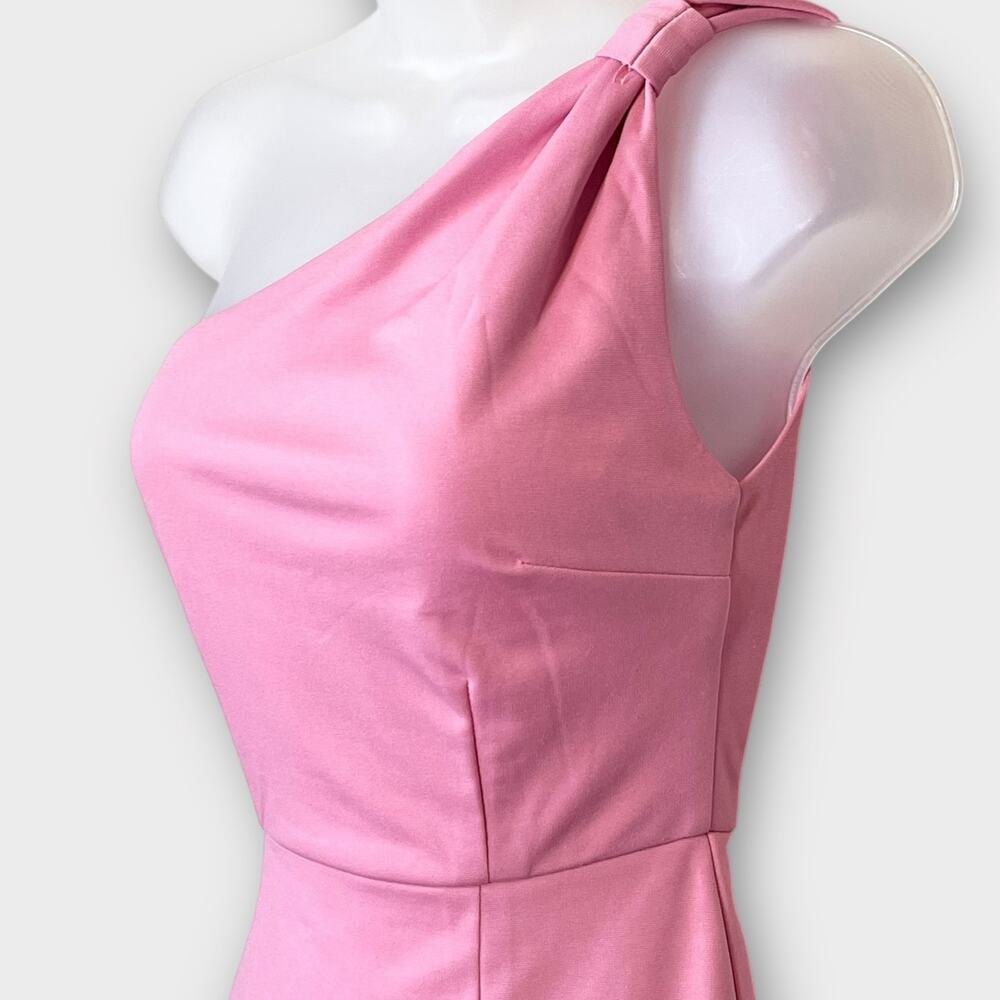 Hello Molly One-Shoulder Midi Dress in Pink - Picture 4 of 7